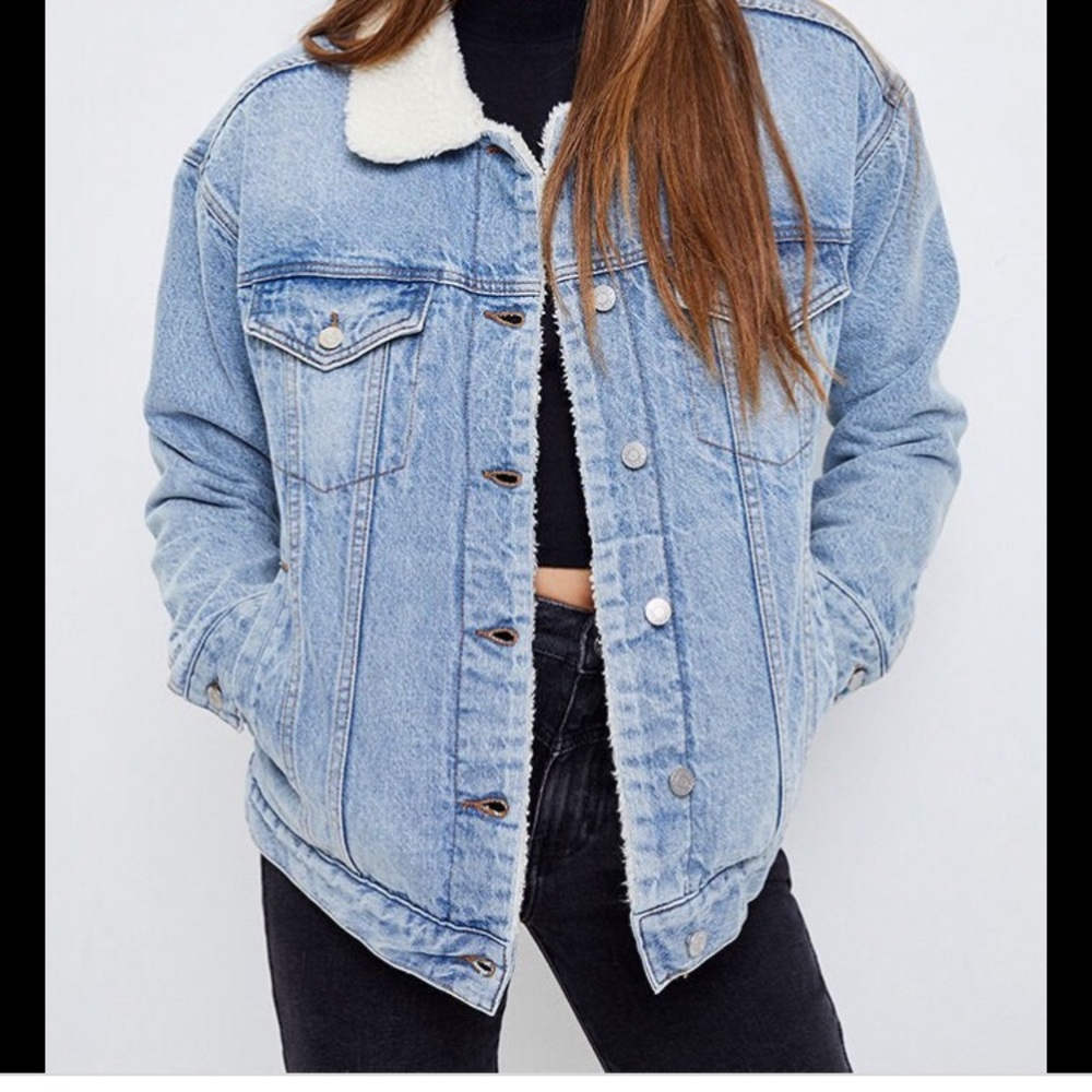 COPY - NEVER WORN SHERPA JEAN JACKET -PACSUN